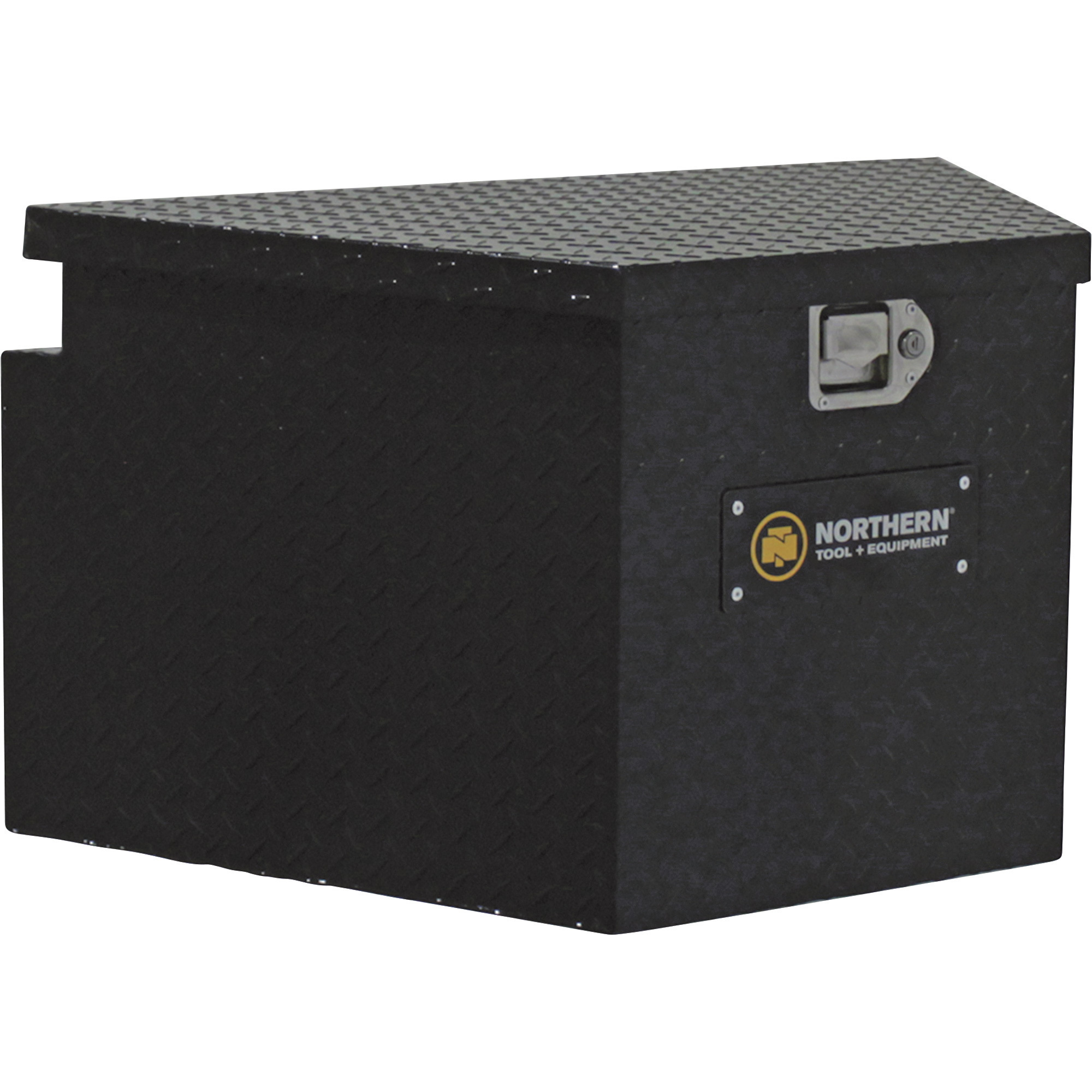 Northern Tool + Equipment Trailer Tongue Box, 34in. x 19in. x 18in. x 16in., Aluminum, Gloss Black, Paddle Latch